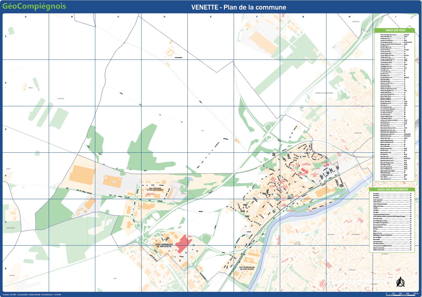 Plan de ville de la commune de Venette