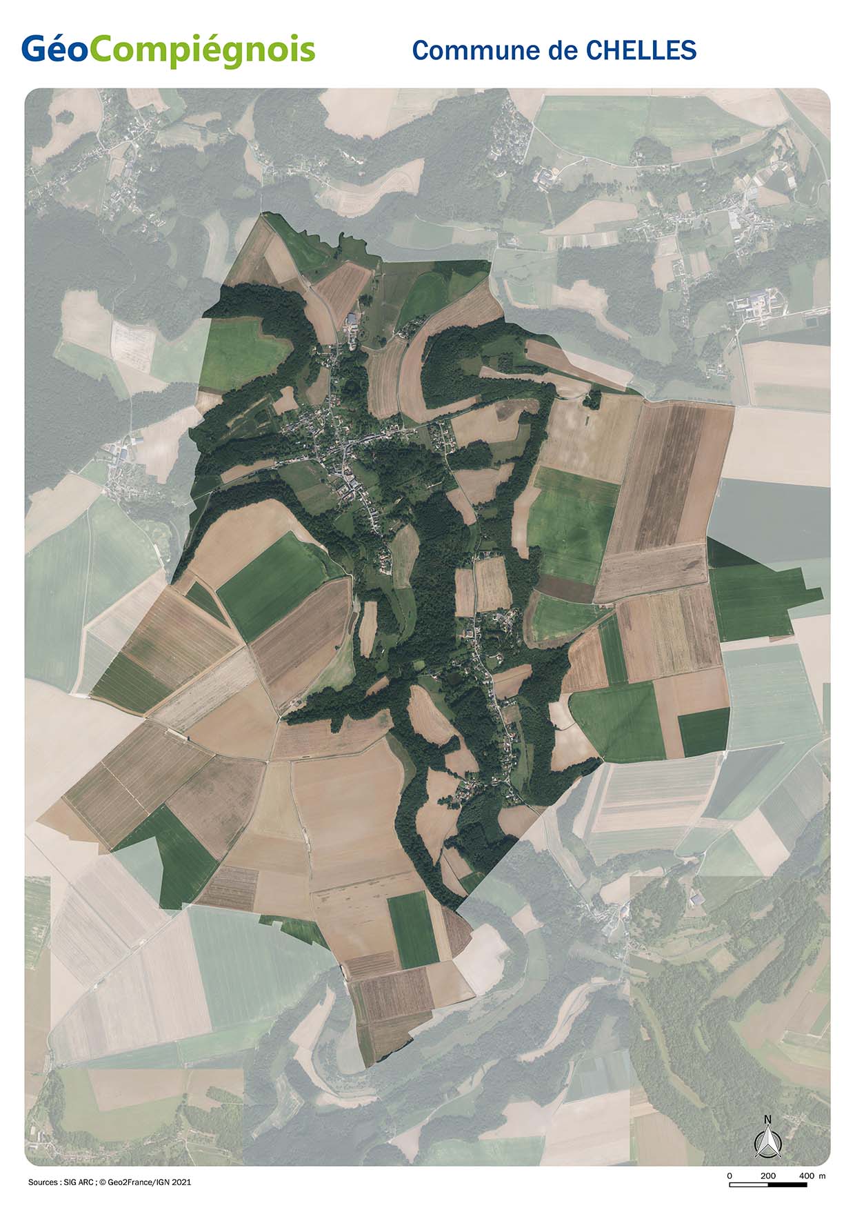 Photographie aérienne 2021 sur la commune de Chelles