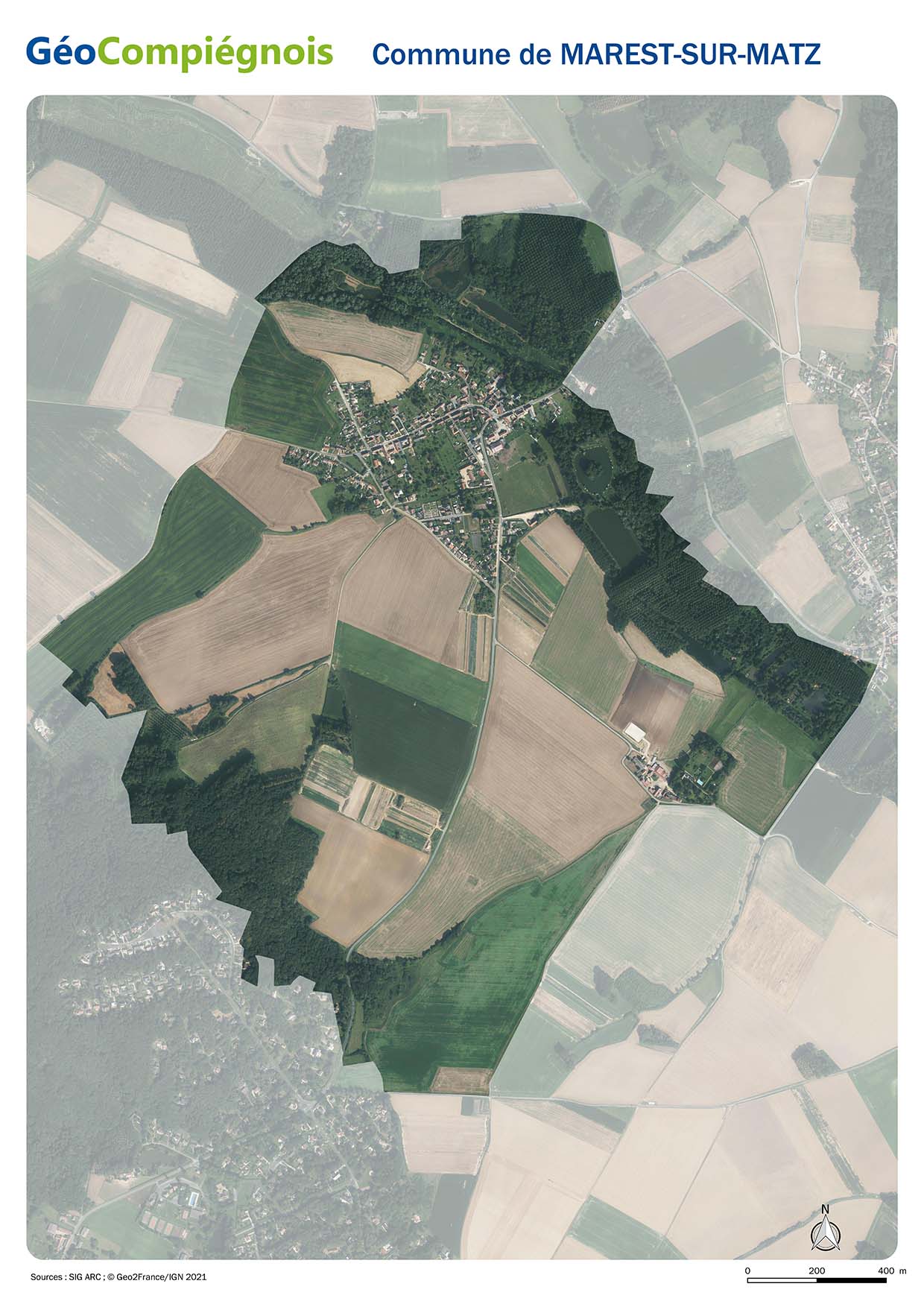 Photographie aérienne 2021 sur la commune de Marest-sur-Matz