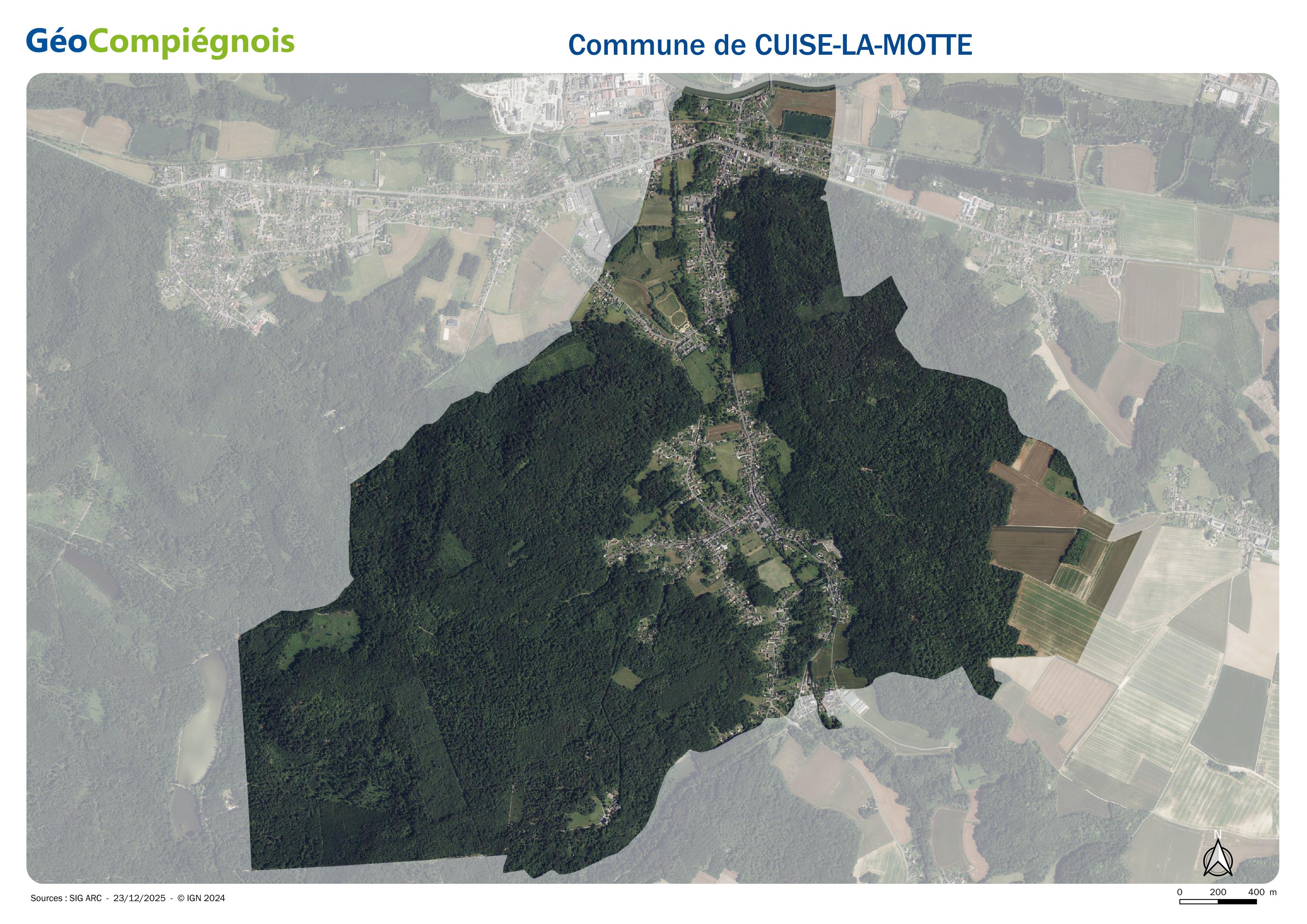 Photographie aérienne 2024 sur la commune de Cuise-la-Motte