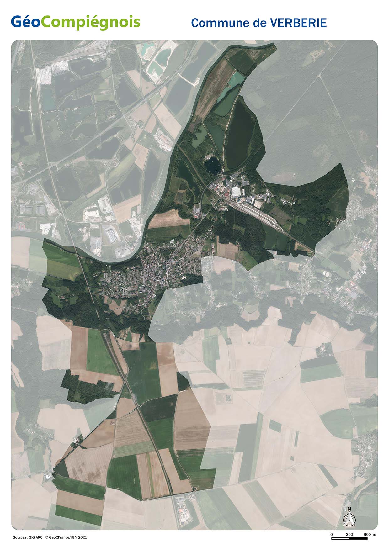 Photographie aérienne 2021 sur la commune de Verberie