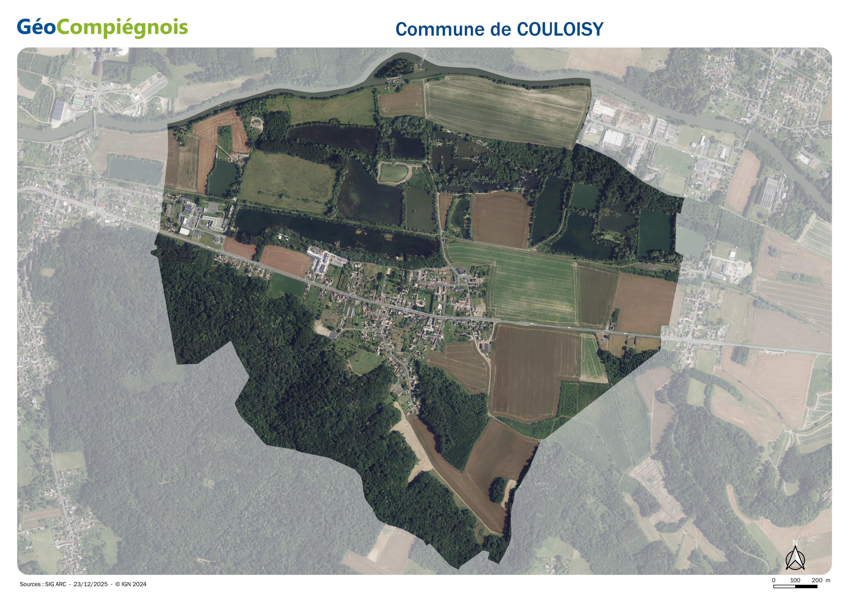 Photographie aérienne 2024 sur la commune de Couloisy