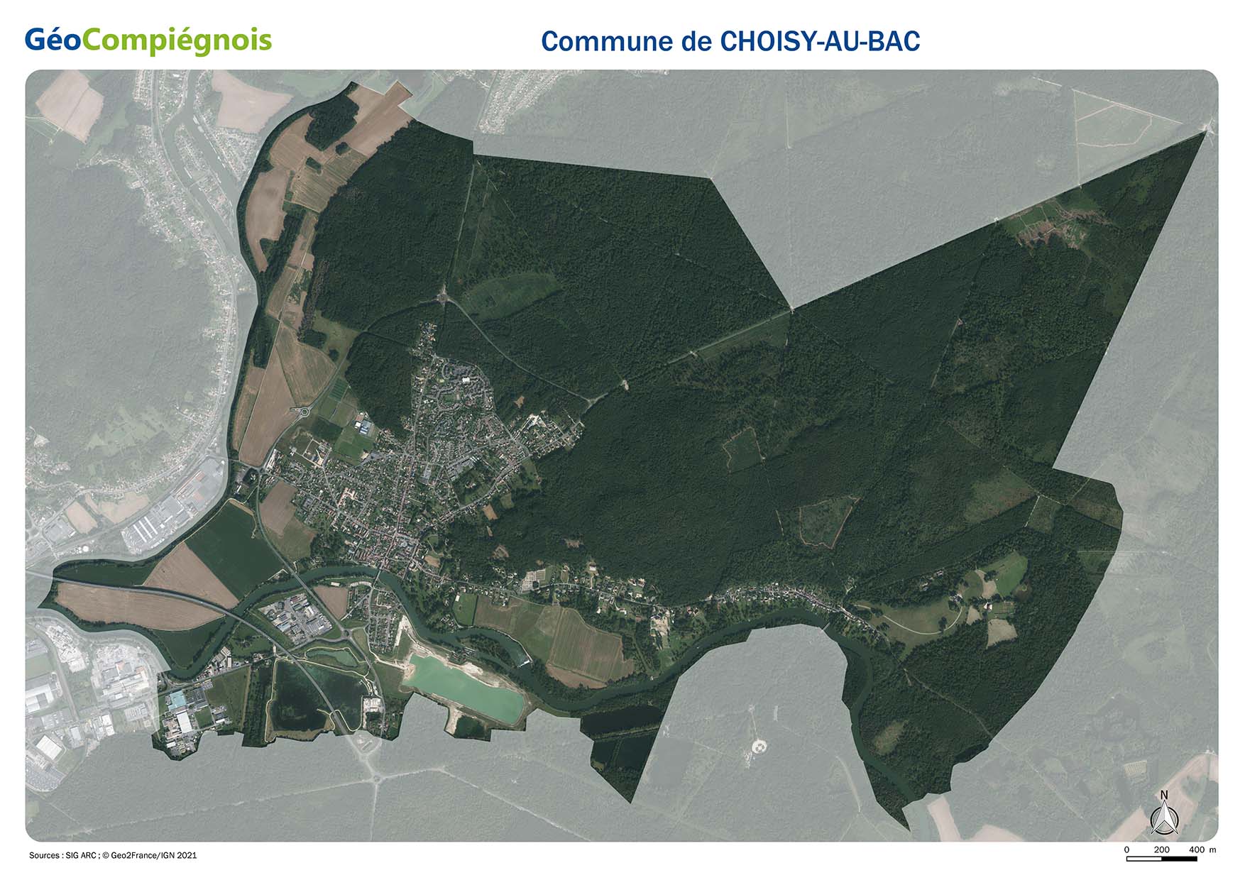 Photographie aérienne 2021 sur la commune de Choisy-au-Bac