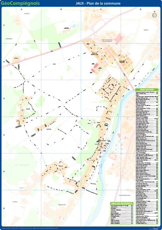 Plan de la commune de Jaux