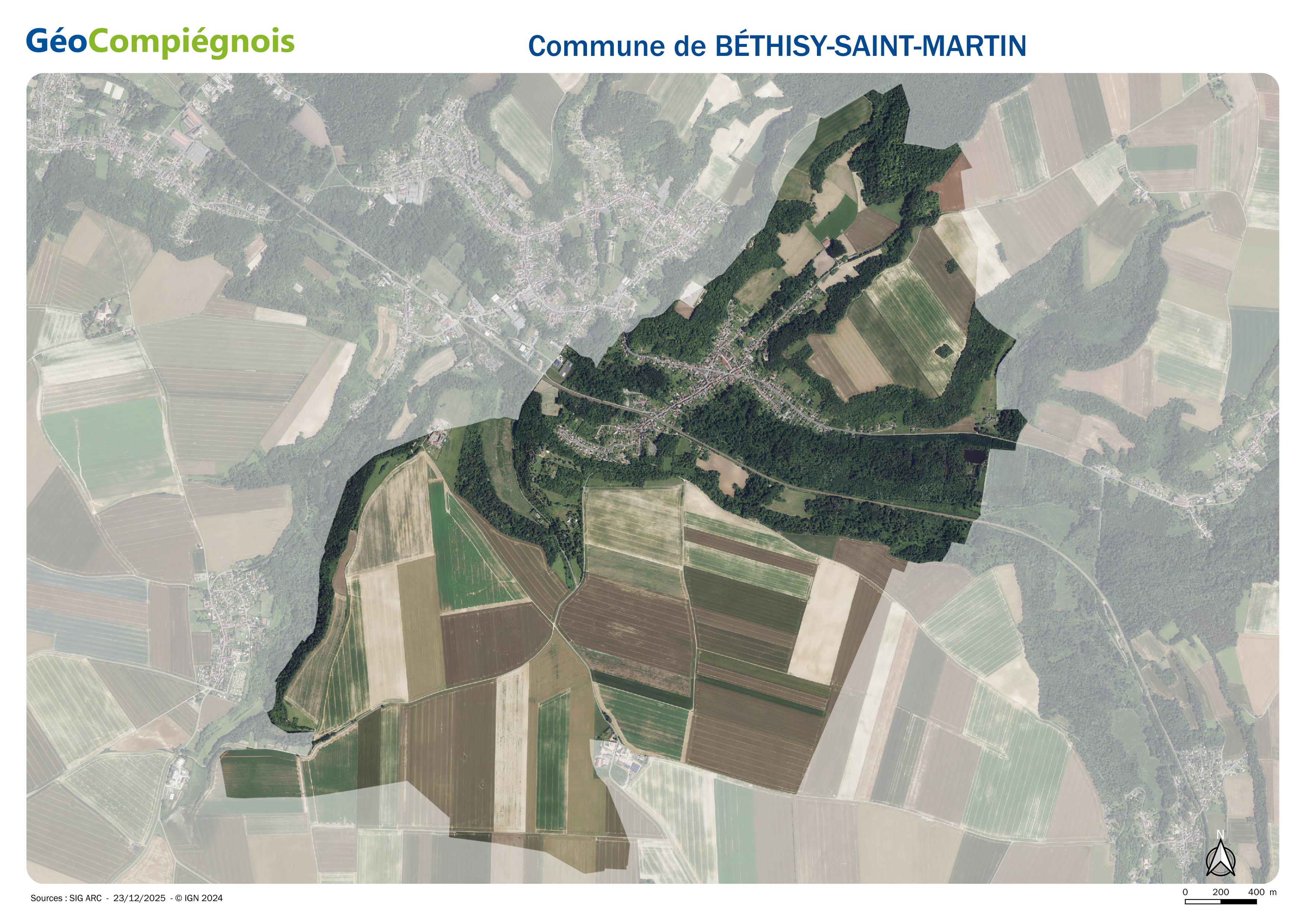 Photographie aérienne 2024 sur la commune de Béthisy-Saint-Martin