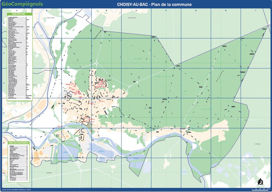 Plan de ville de la commune de Choisy-au-Bac