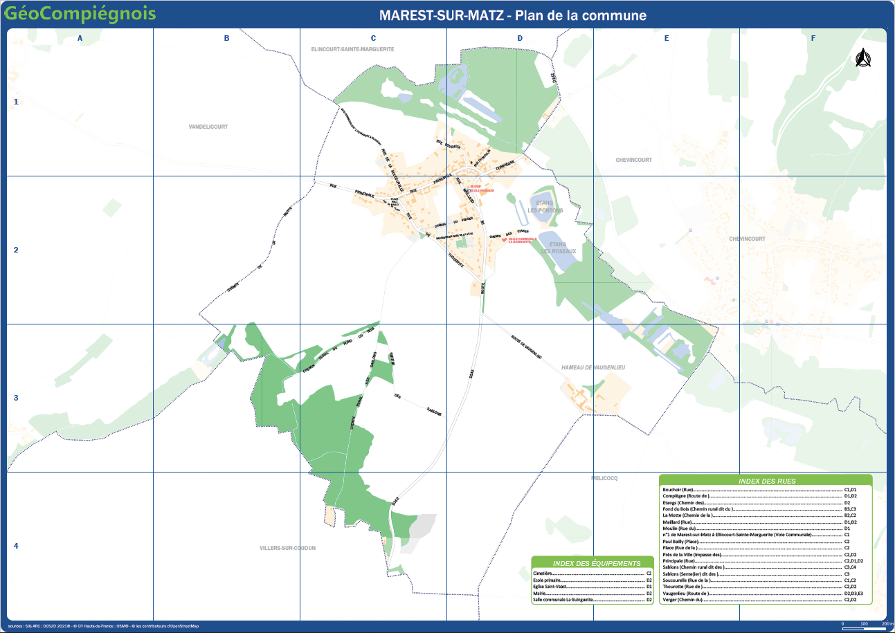 Plan de ville de la commune de Marest-sur-Matz