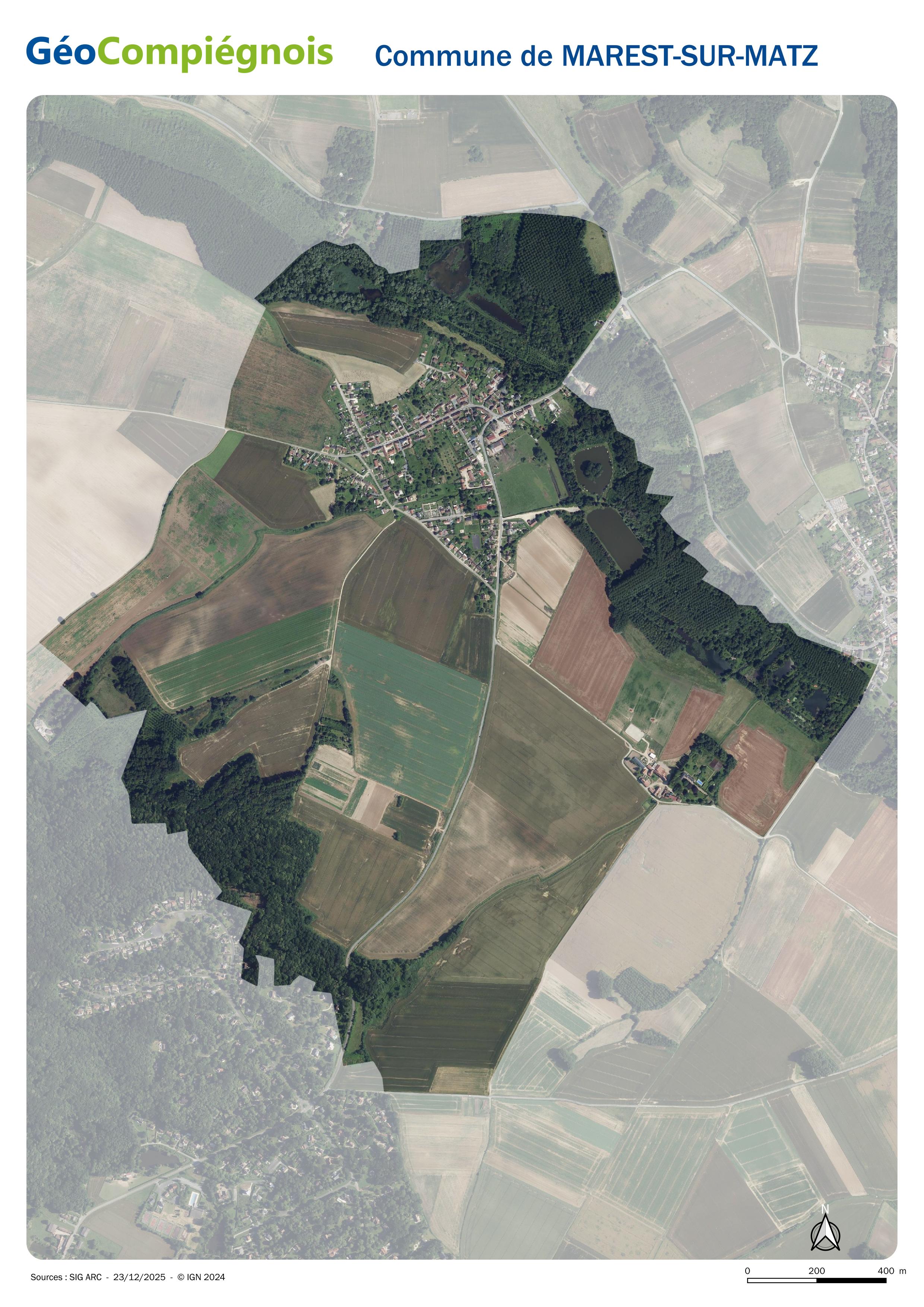 Photographie aérienne 2024 sur la commune de Marest-sur-Matz