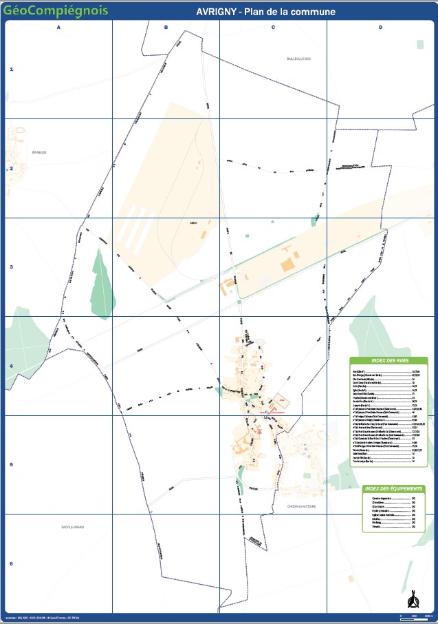 Plan de ville de la commune d'Avrigny