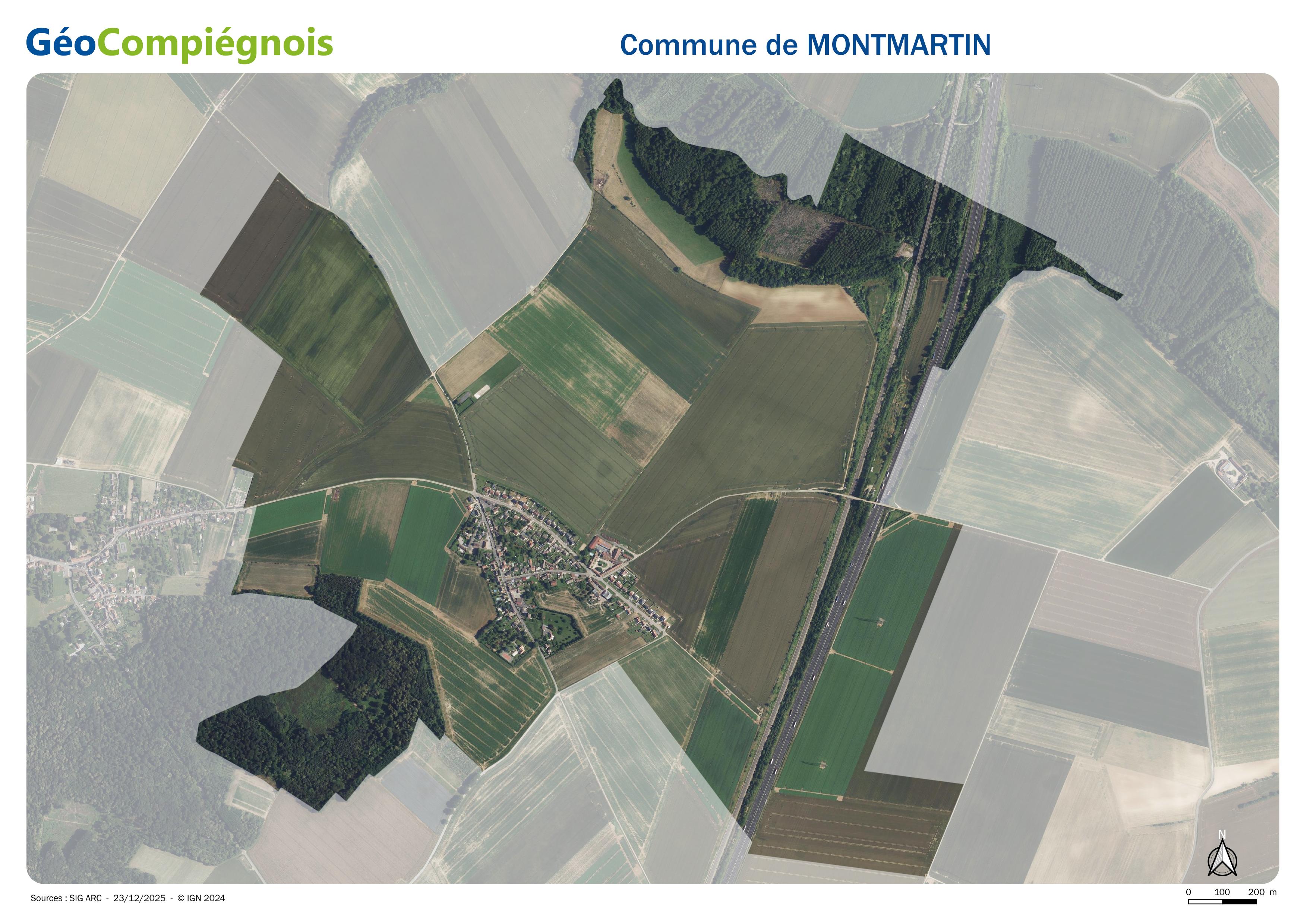 Photographie aérienne 2024 sur la commune de Montmartin