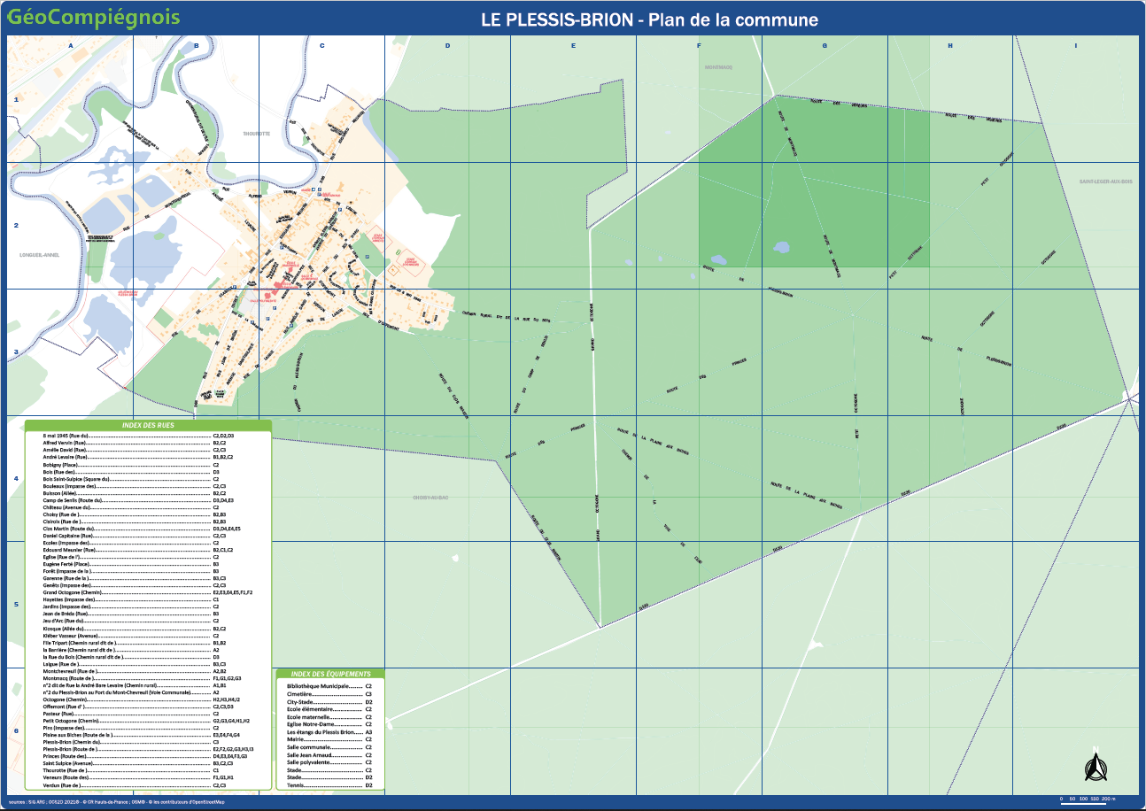 Plan de la commune de Le Plessis-Brion