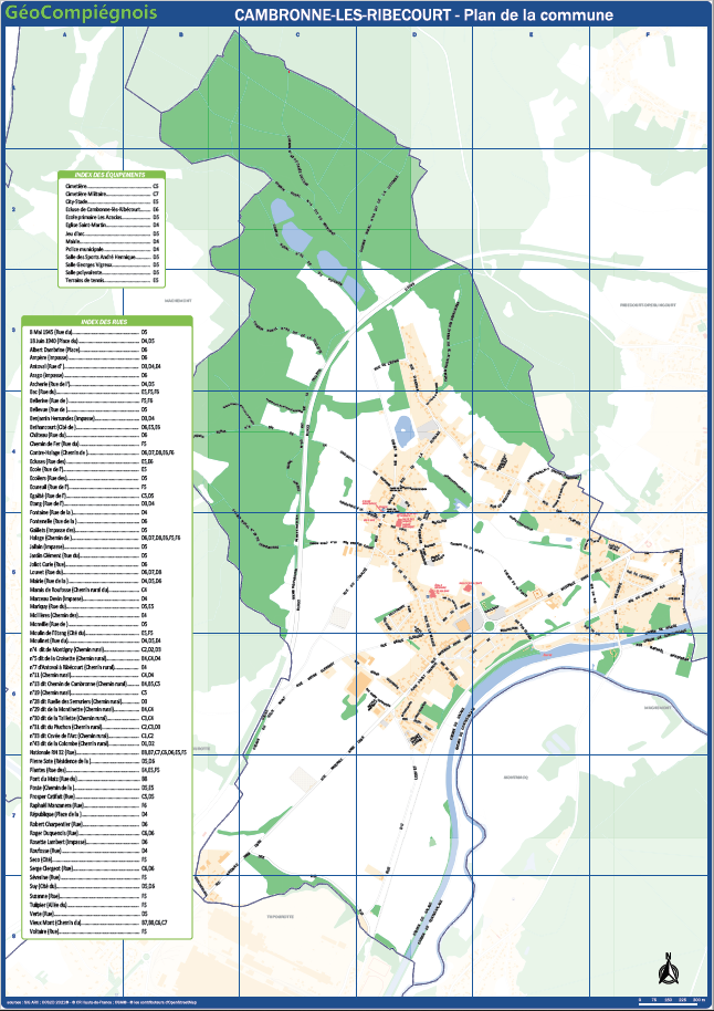 Plan de la commune de Cambronne-lès-Ribécourt