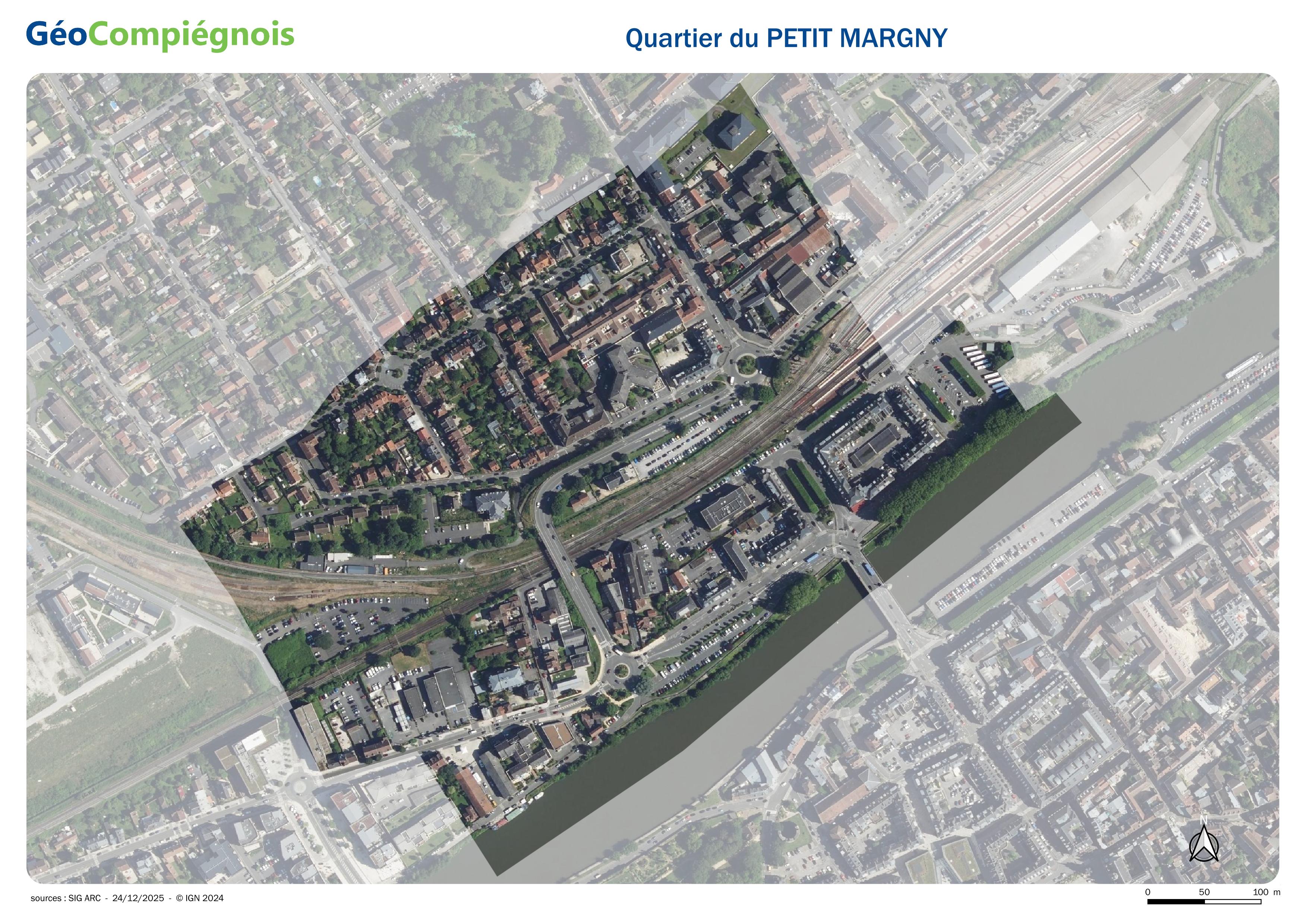 Photographie aérienne 2024 du quartier de Petit Margny