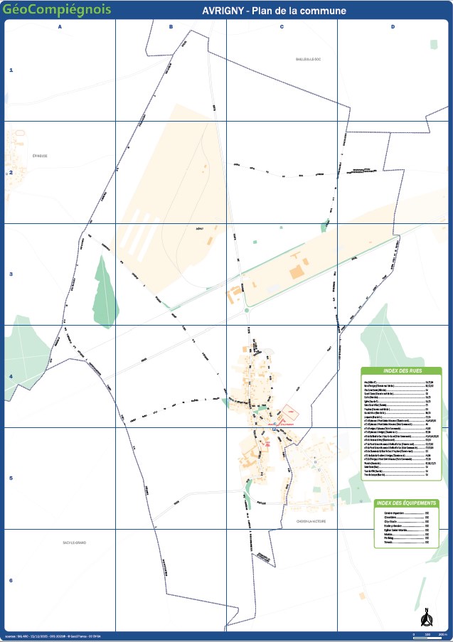 Plan de ville de la commune d'Avrigny
