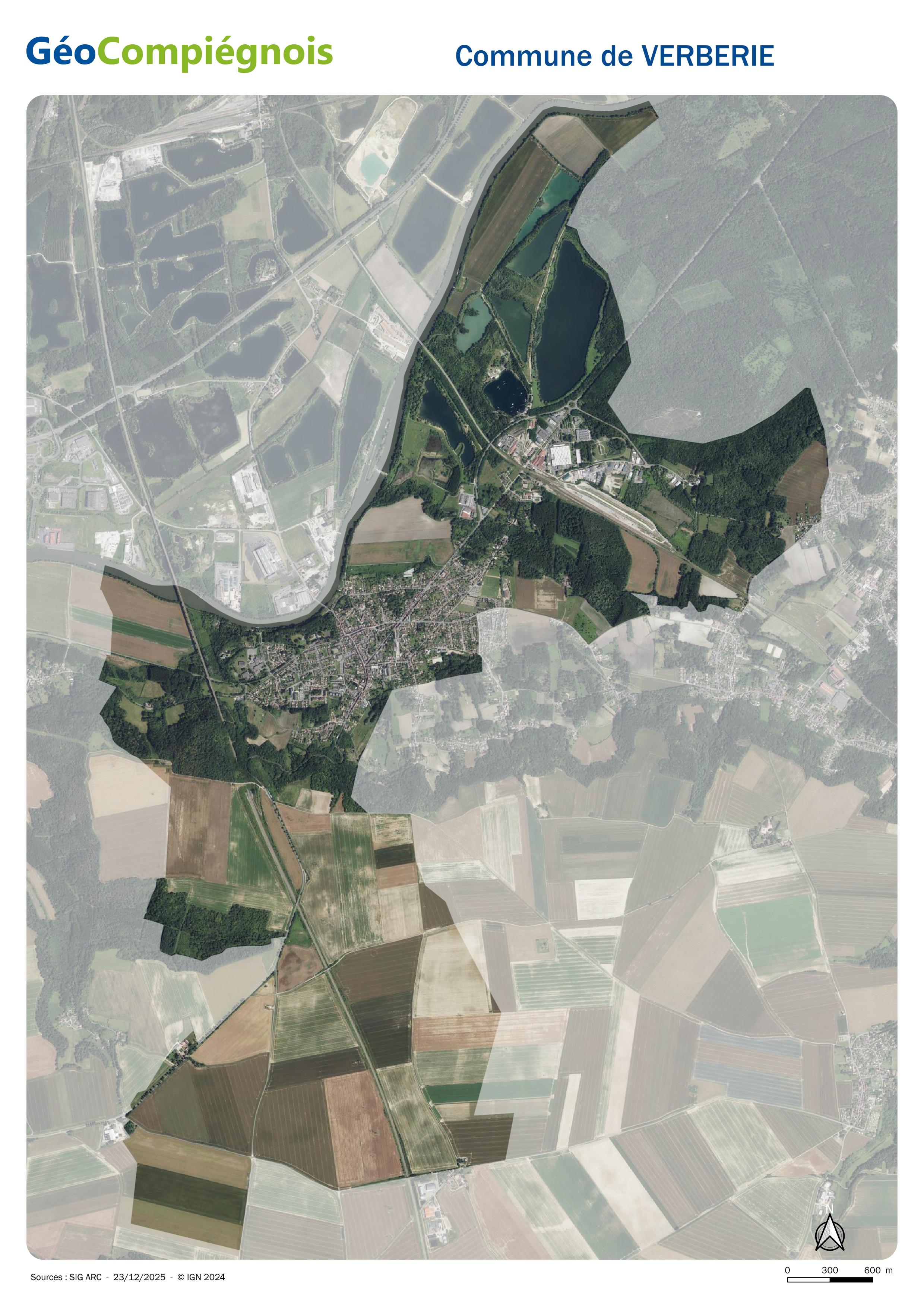 Photographie aérienne 2024 sur la commune de Verberie