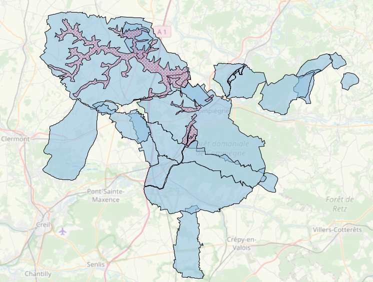 Aire d'Alimentation des Captages (AAC) sur les communes du Grand Compiégnois