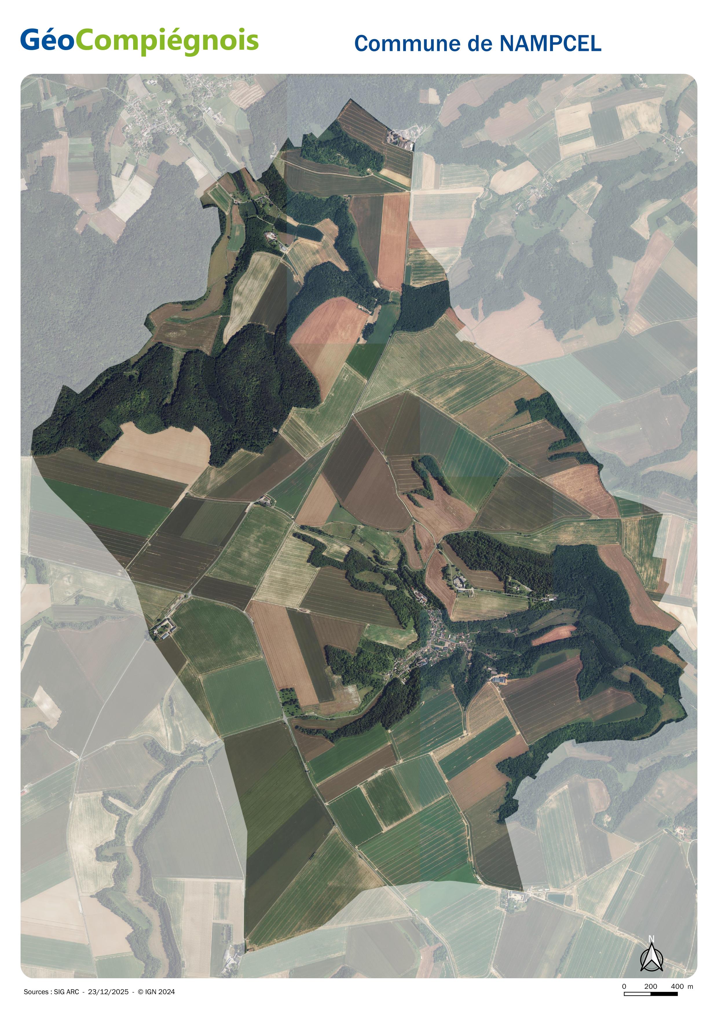 Photographie aérienne 2024 sur la commune de Nampcel