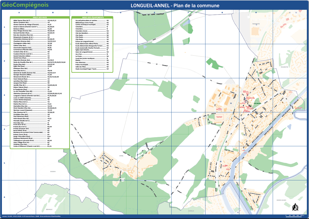 Plan de la commune de Longueil-Annel