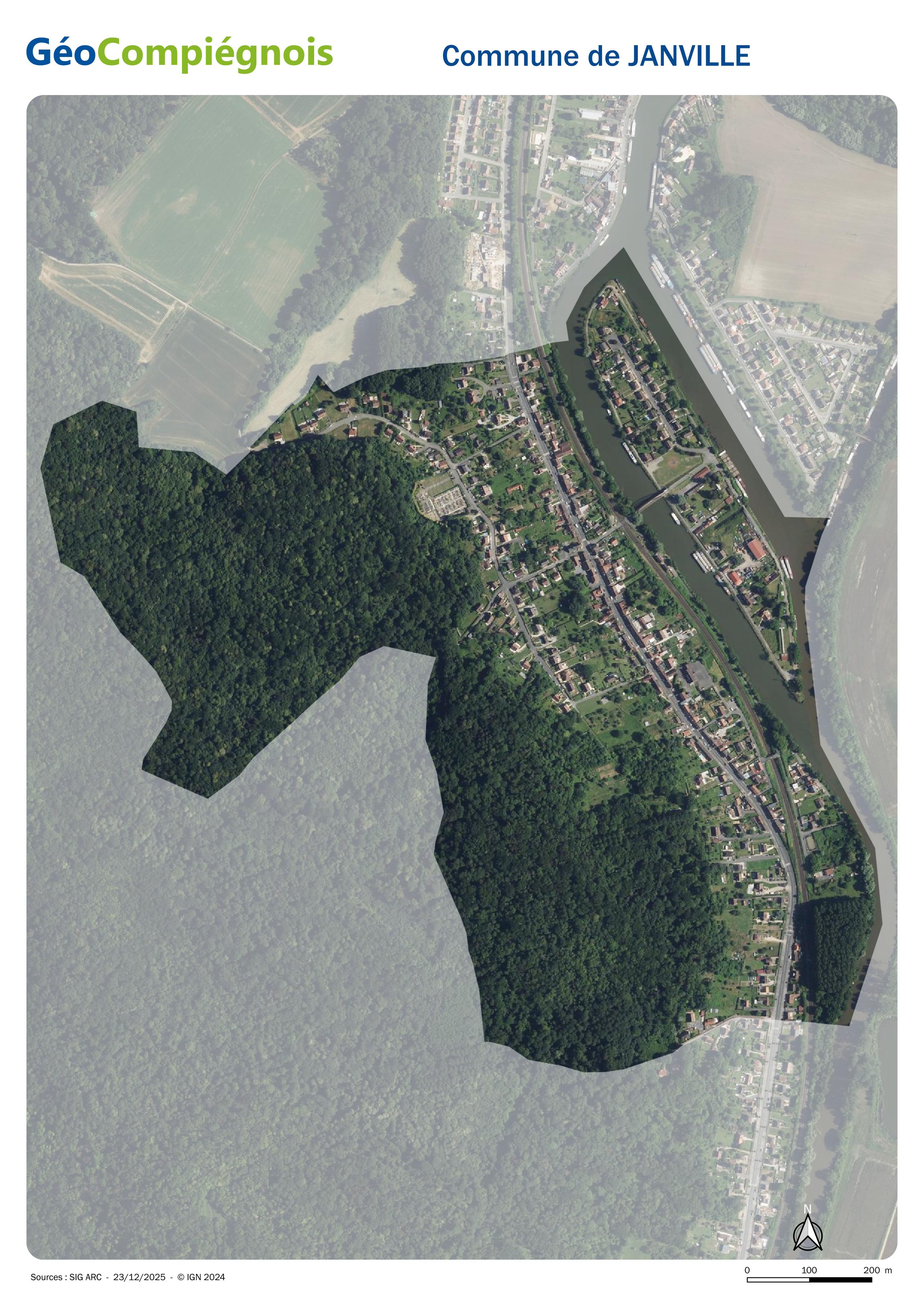 Photographie aérienne 2024 sur la commune de Janville