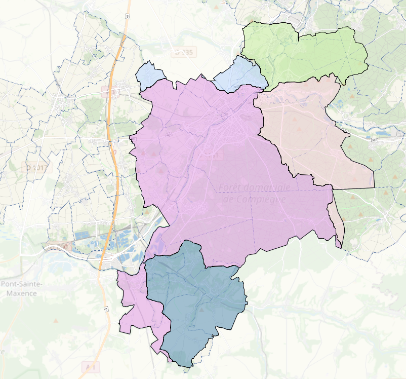 Zonage des eaux pluviales (zone d'assainissement pluvial) sur l'Agglomération de la Région de Compiègne