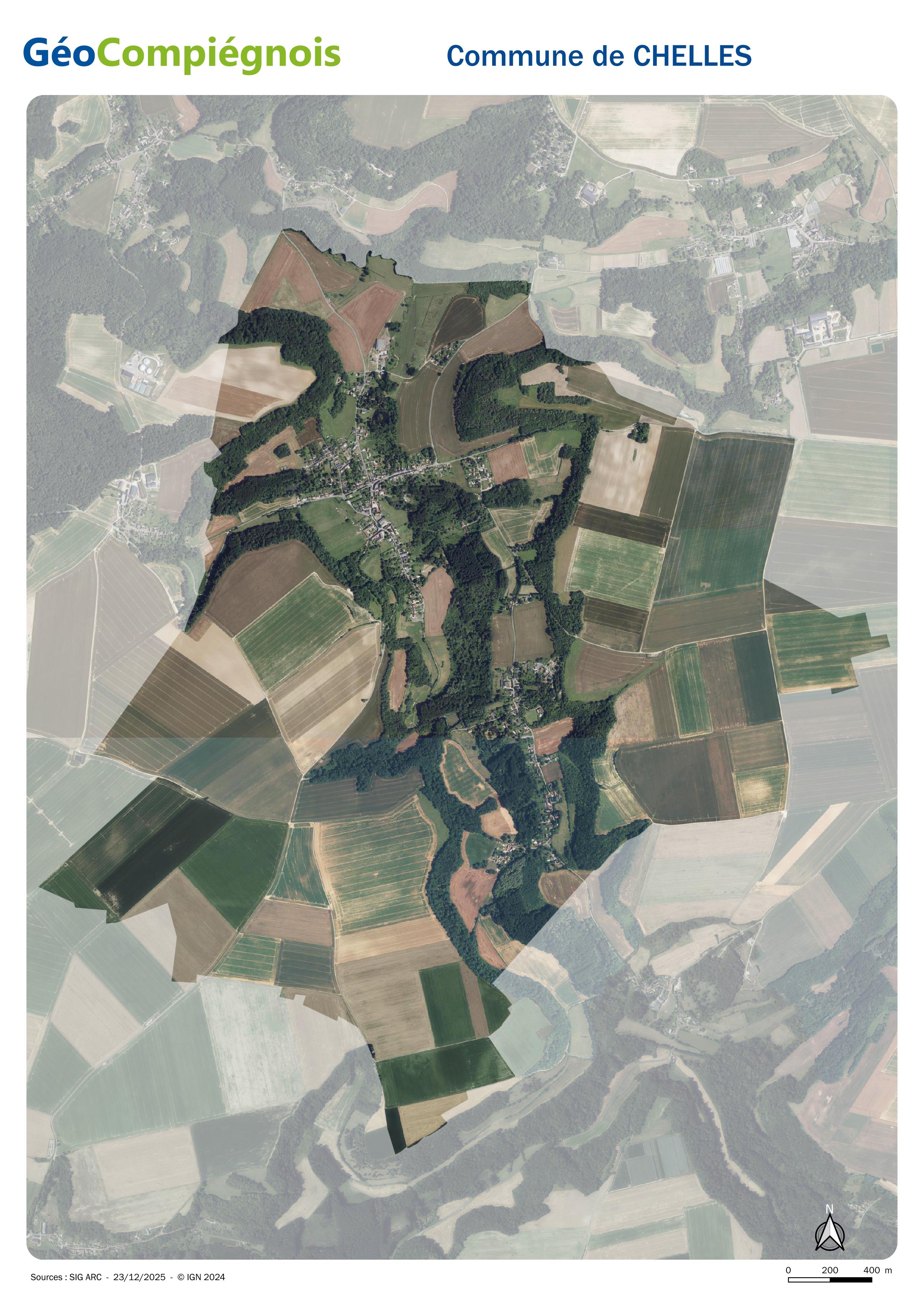 Photographie aérienne 2024 sur la commune de Chelles