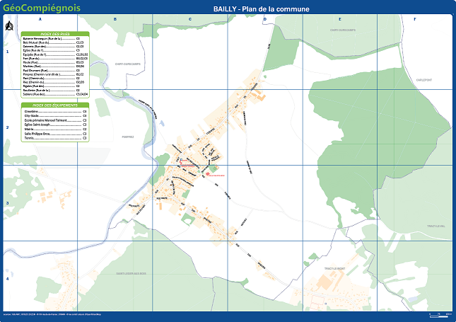 Plan de la commune de Bailly