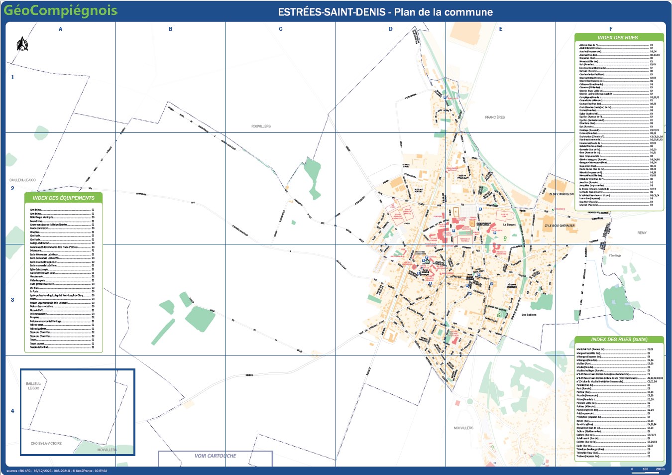 Plan de ville de la commune d'Estrées-Saint-Denis