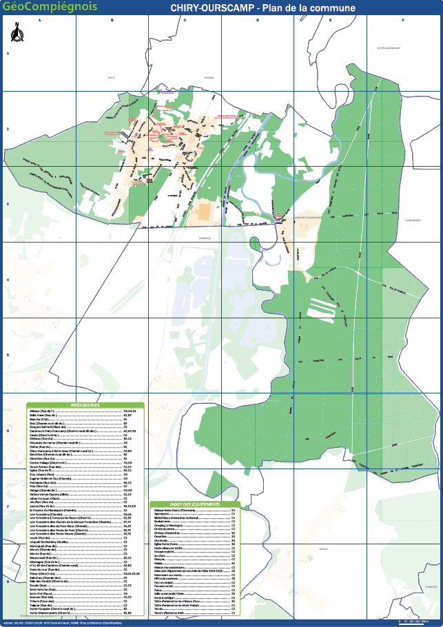Plan de la commune de Chiry-Ourscamp