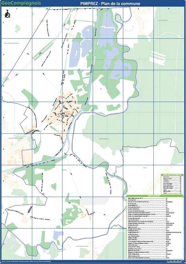 Plan de la commune de Pimprez