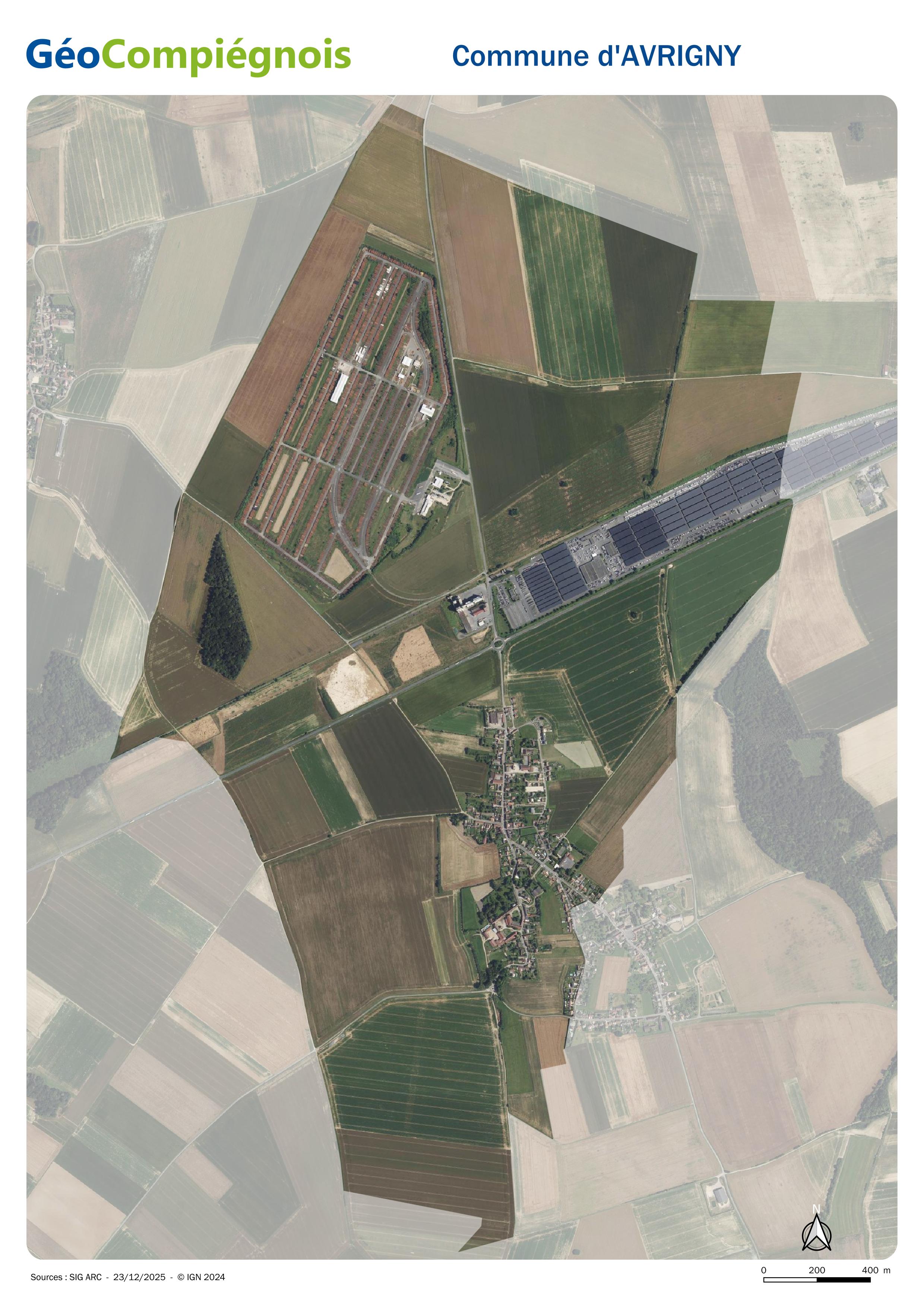 Photographie aérienne 2024 sur la commune d'Avrigny