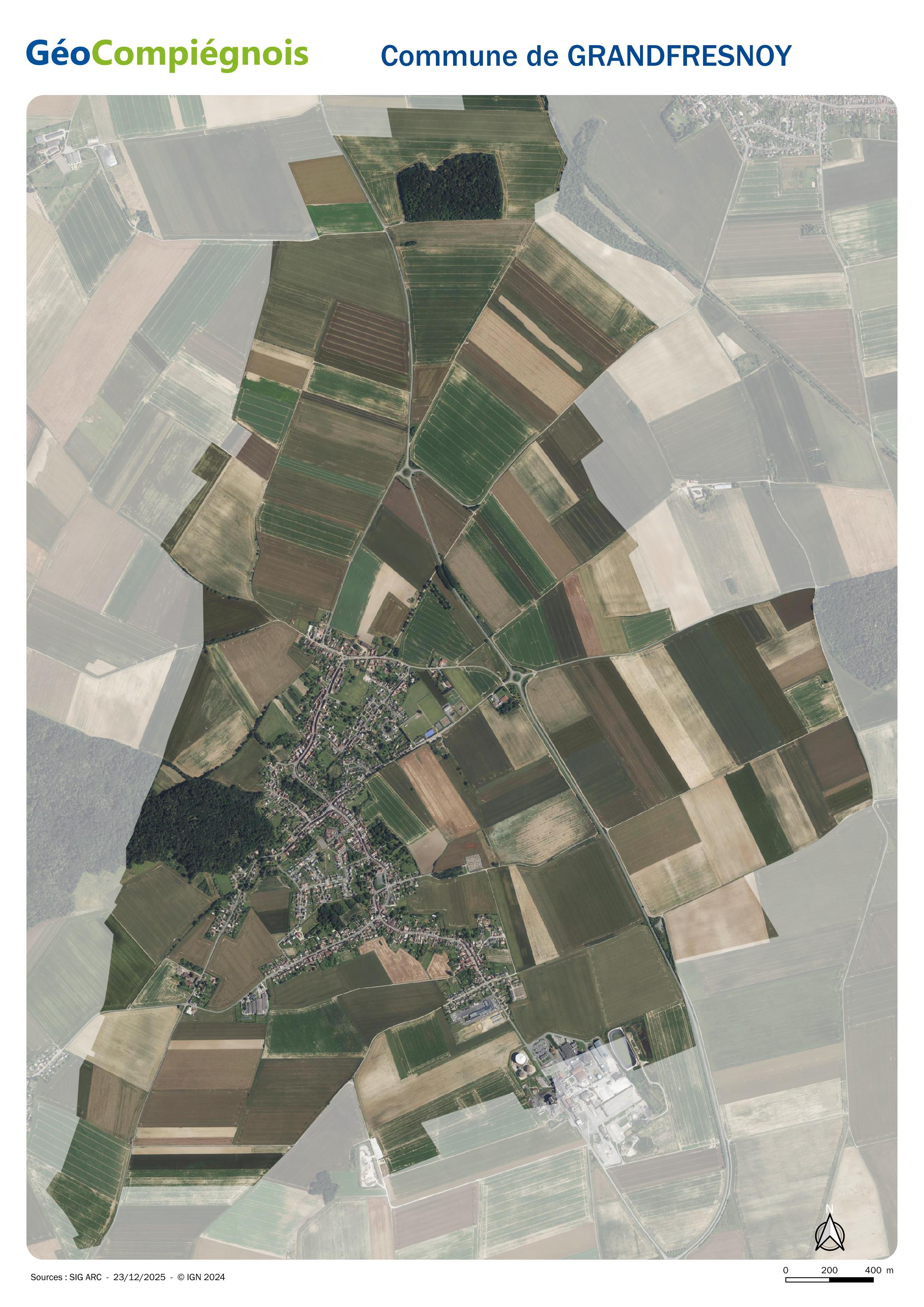 Photographie aérienne 2024 sur la commune de Grandfresnoy