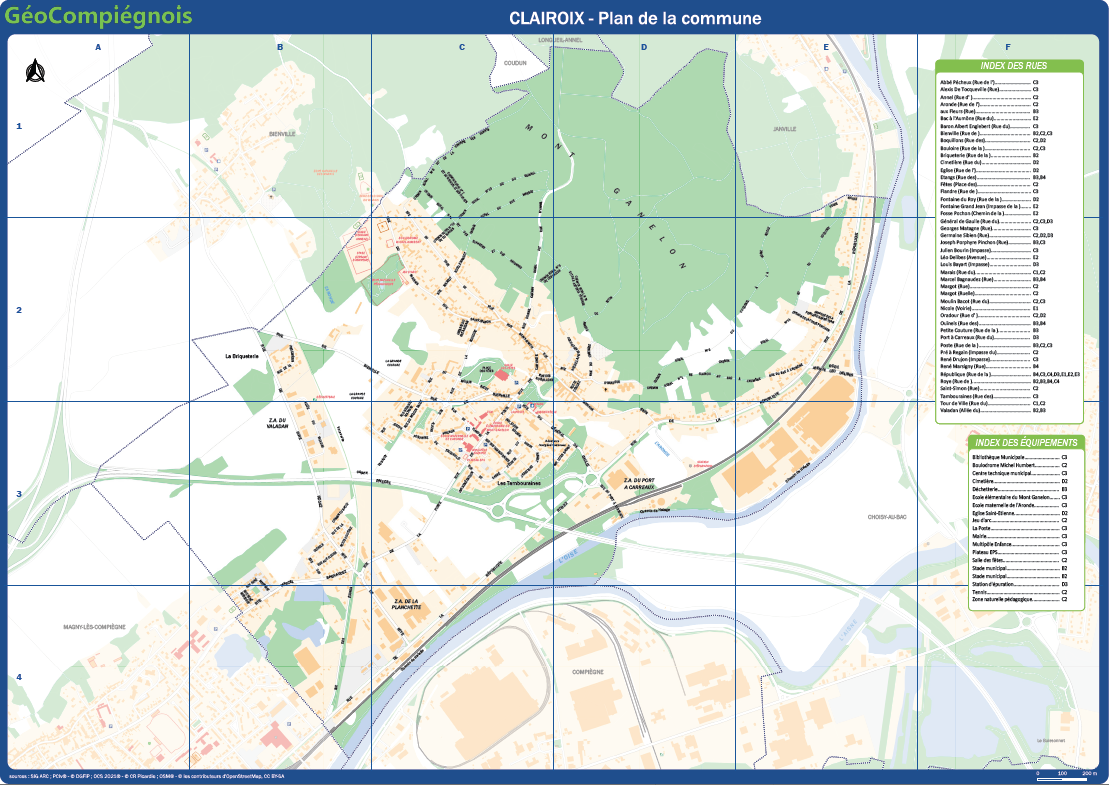 Plan de la commune de Clairoix