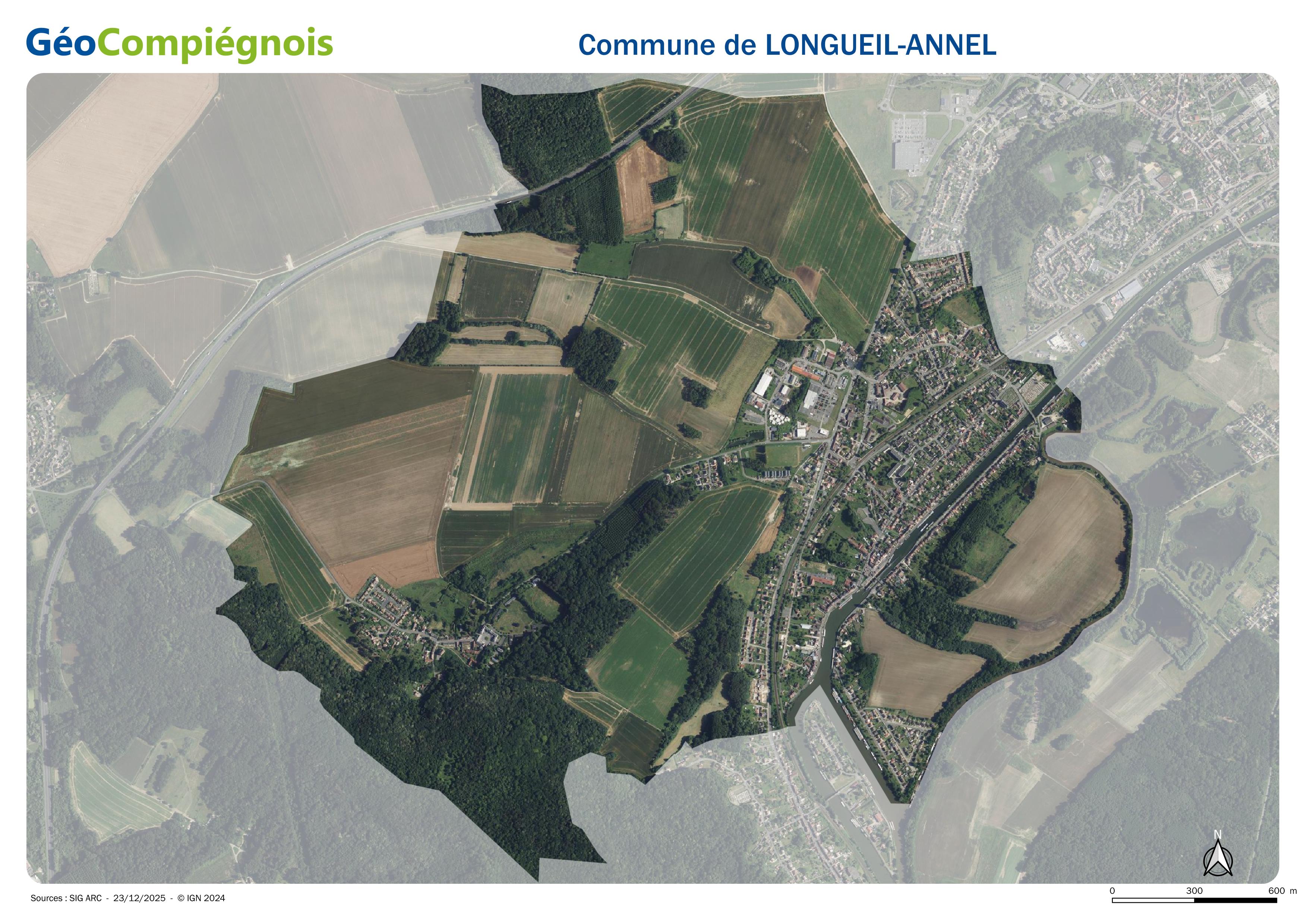 Photographie aérienne 2024 sur la commune de Longueil-Annel