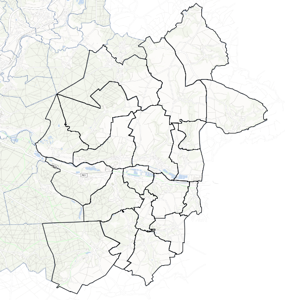 Limite communale de la Communauté de Commune des Lisières de l'Oise