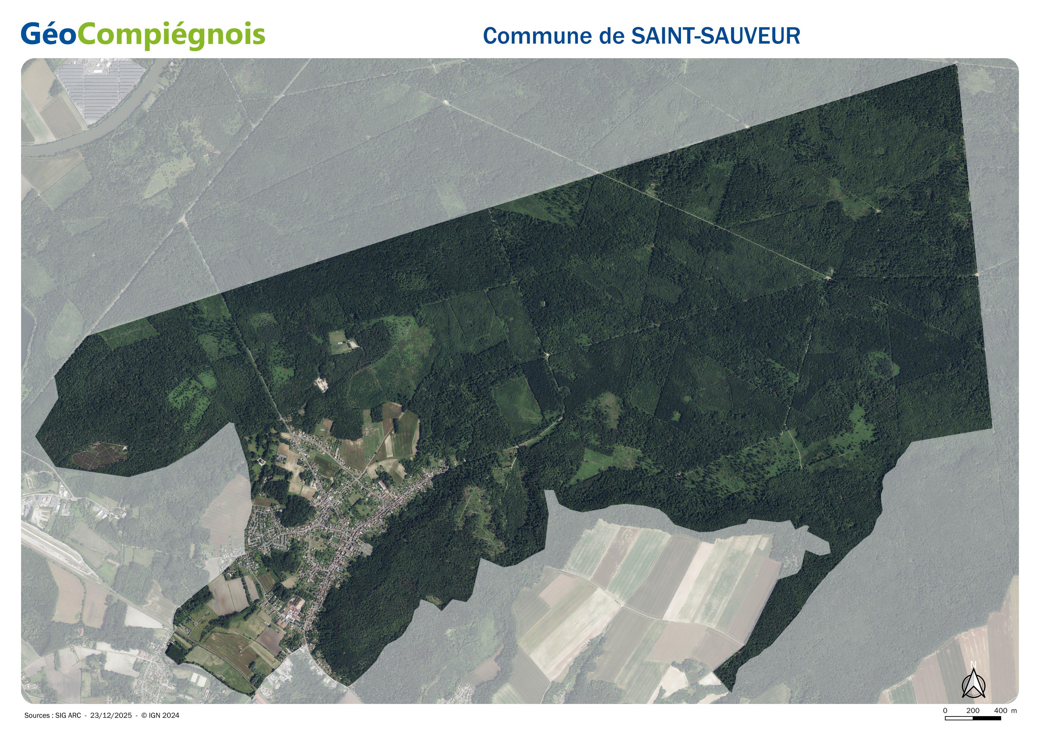 Photographie aérienne 2024 sur la commune de Saint-Sauveur