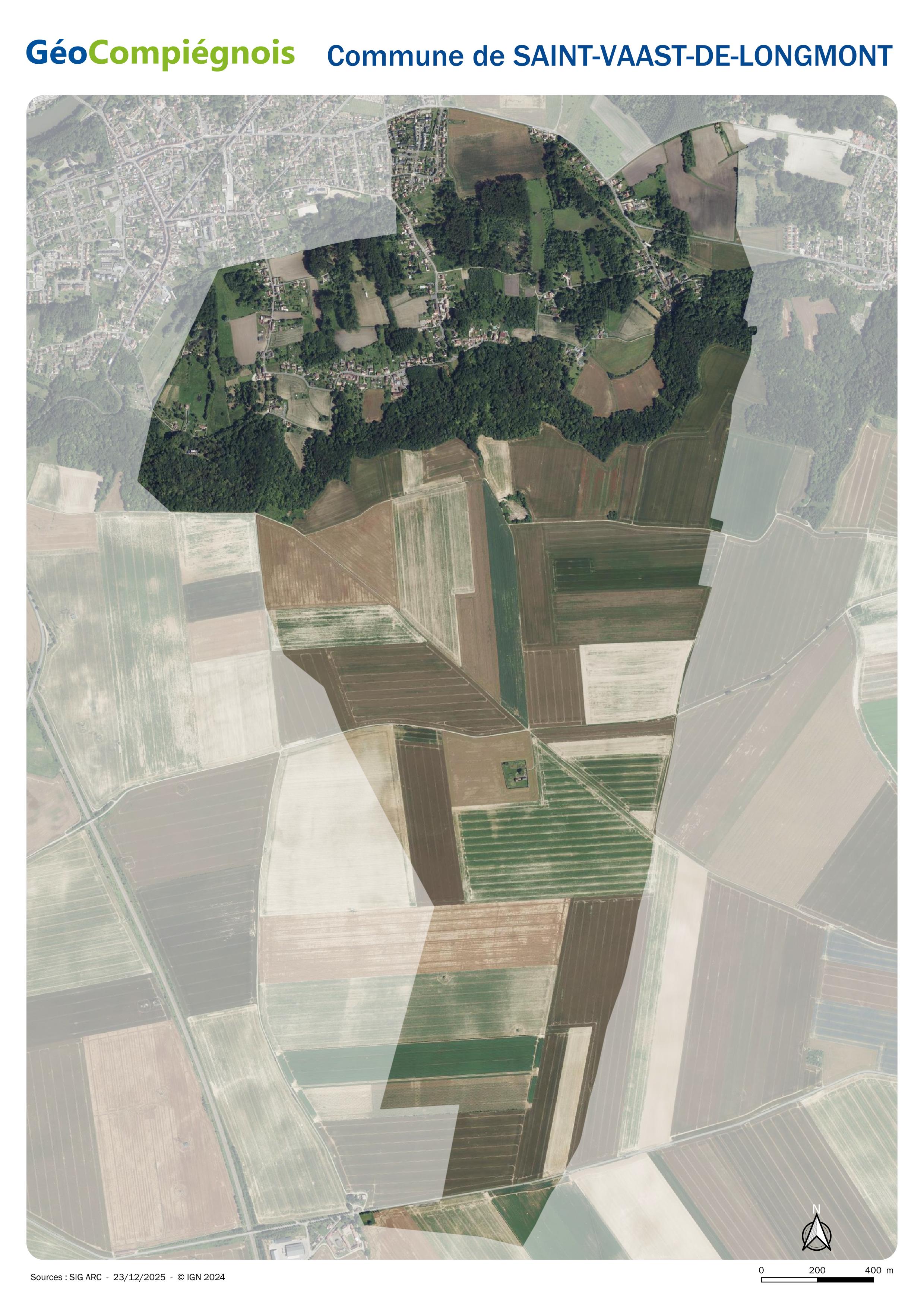 Photographie aérienne 2024 sur la commune de Saint-Vaast-de-Longmont