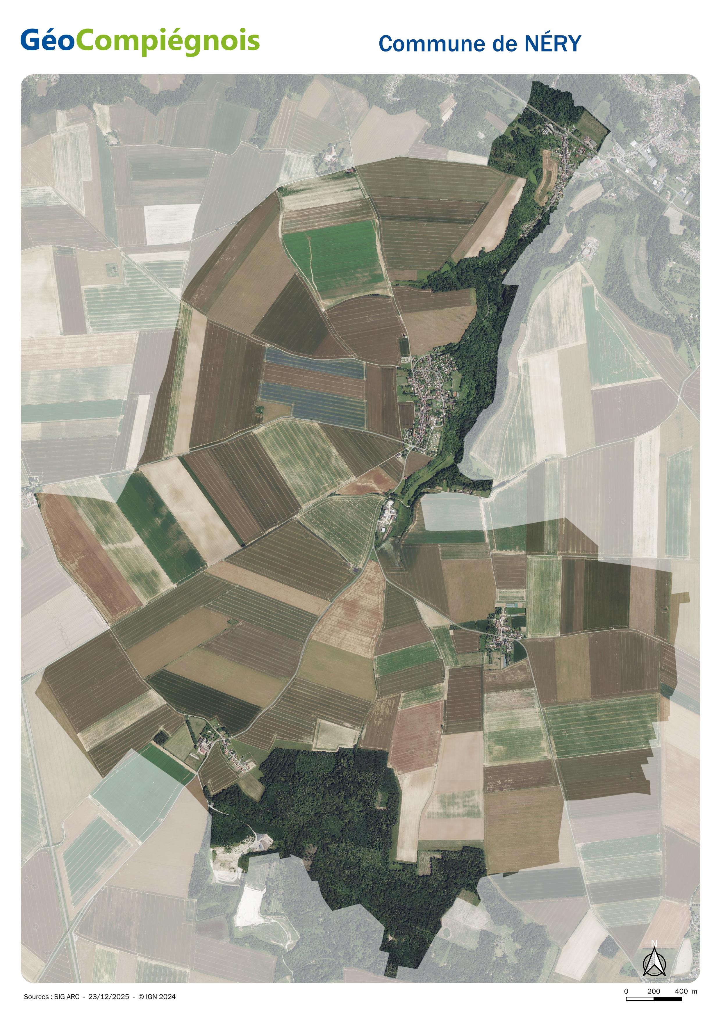 Photographie aérienne 2024 sur la commune de Néry