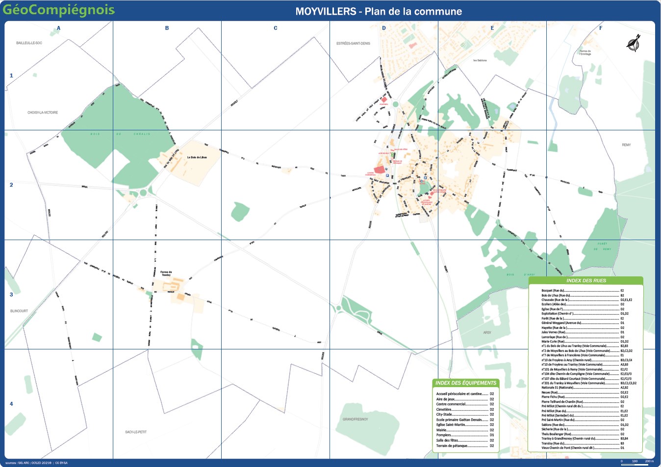 Plan de la commune de Moyvillers